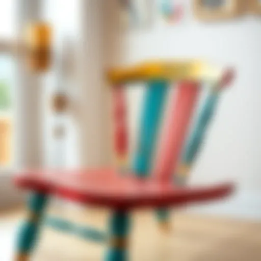 A beautifully restored wooden chair showcasing a vibrant color