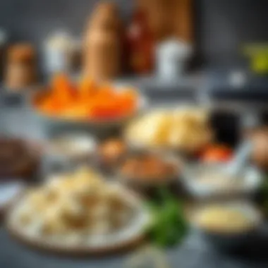 Ingredients for Delicious Airfryer Cake Ingredients for airfryer cake laid out on a counter