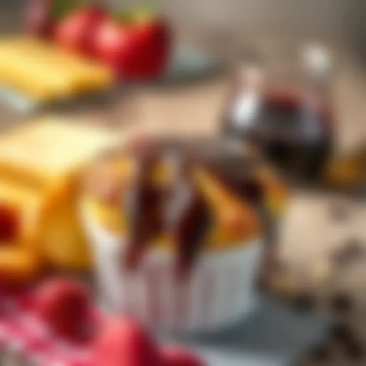 Indulgent Airfryer Souffle Delicious airfryer souffle topped with chocolate sauce