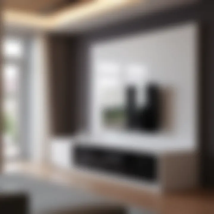 Sleek and Modern Gypsum TV Unit Modern gypsum TV unit design showcasing sleek aesthetics