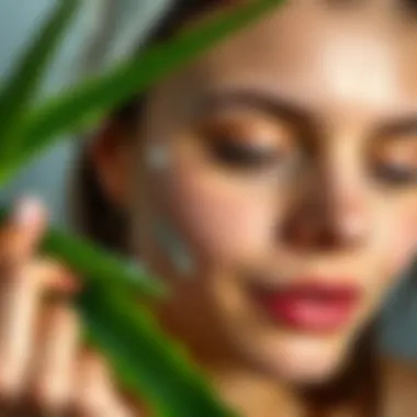 Aloe vera applied on a person's face demonstrating its use