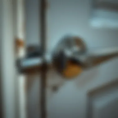 Close-up of a door handle mechanism