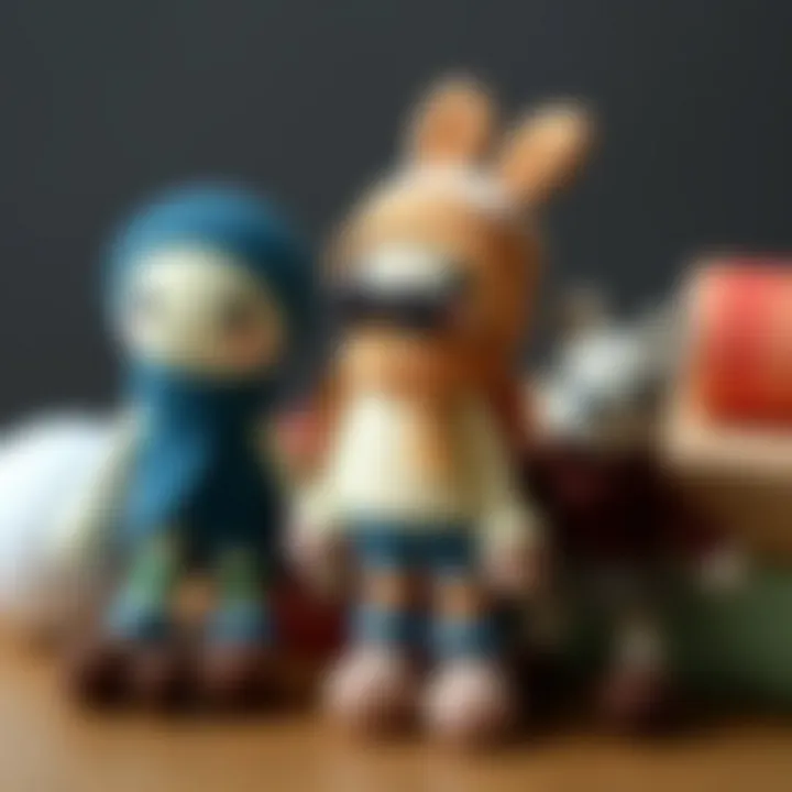 An array of design ideas for amigurumi dolls, featuring different styles and accessories.