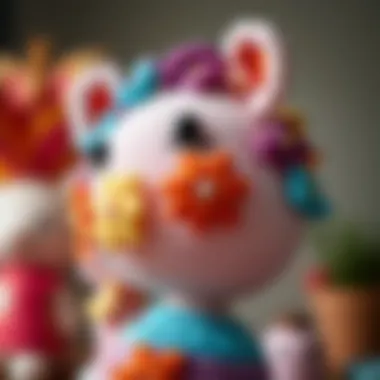 A beautifully crafted amigurumi large doll showcasing intricate details and vibrant colors.