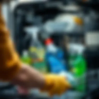 Applying Cleaning Solutions Applying cleaning solutions inside the dishwasher