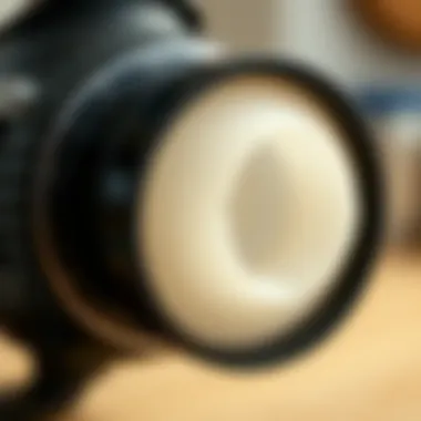 Close-up view of an Arçelik aspirator filter prior to removal