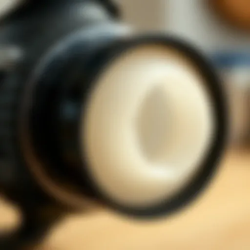 Close-up view of an Arçelik aspirator filter prior to removal