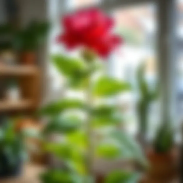 Atatürk flower placed in a bright indoor environment