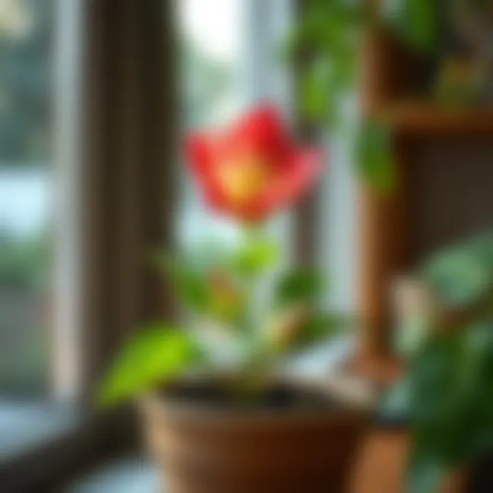 Healthy Atatürk flower thriving indoors