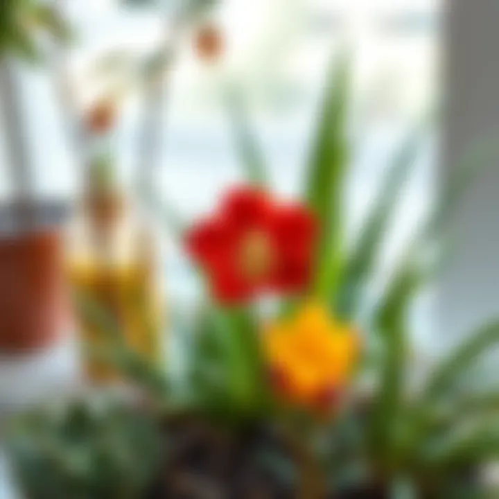 Atatürk flower harmoniously positioned with other plants