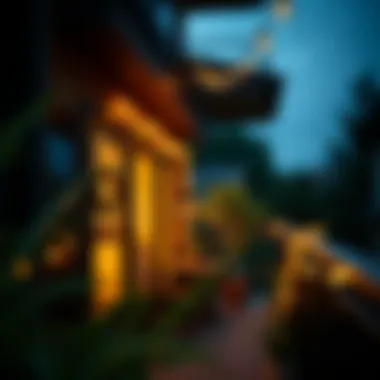 Warmed balcony ambiance with atmospheric lighting