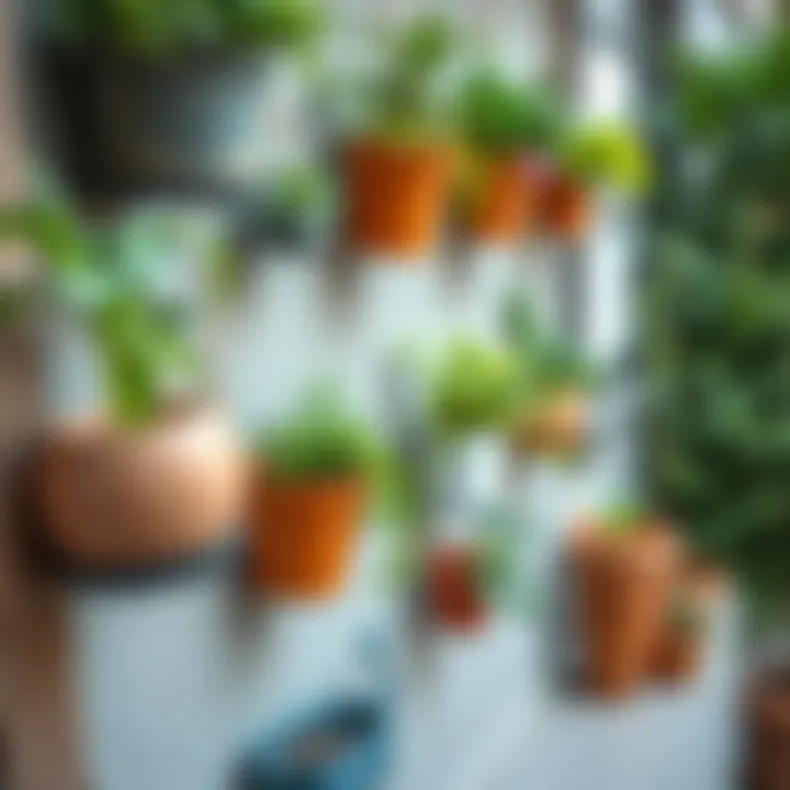 Creative use of planters on a balcony wall