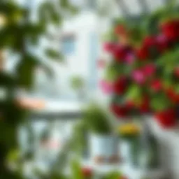 Elegant balcony wall adorned with vertical garden