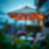 Elegant balcony umbrella enhancing outdoor space