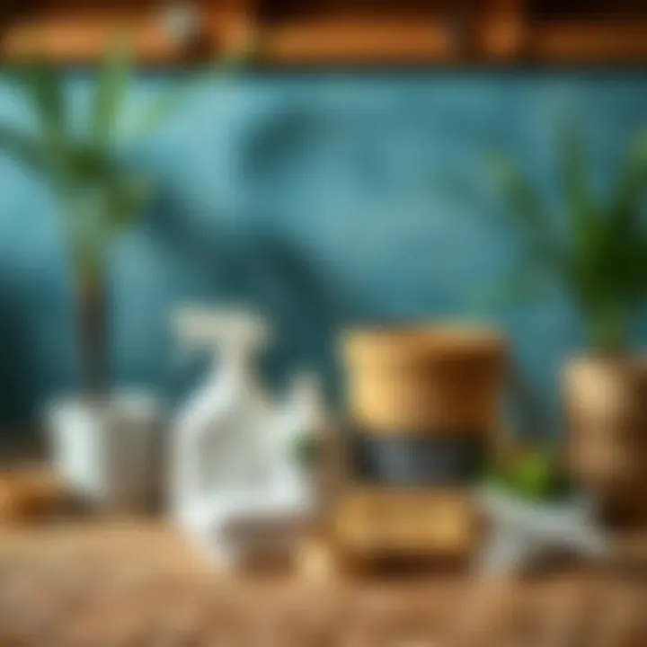 Cleaning supplies for bamboo rug maintenance