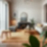 Elegant bamboo rug displayed in a stylish living room