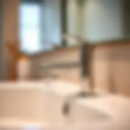 A close-up of a modern bathroom faucet ready for replacement