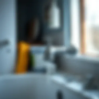 An old faucet being removed from a sink