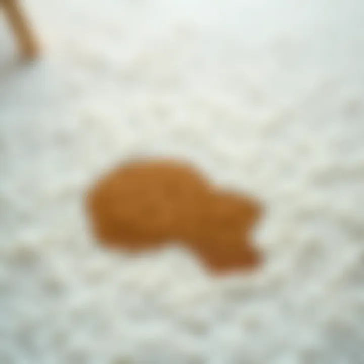 Elegant white carpet showcasing a coffee stain