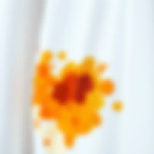 Visible tea stain on fabric Tea stain on a white shirt