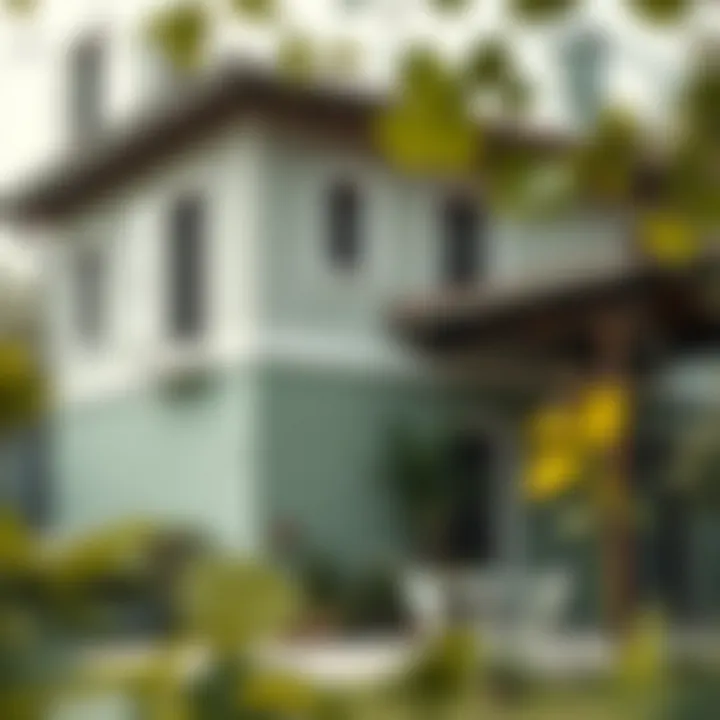 A sustainable building painted with eco-friendly materials