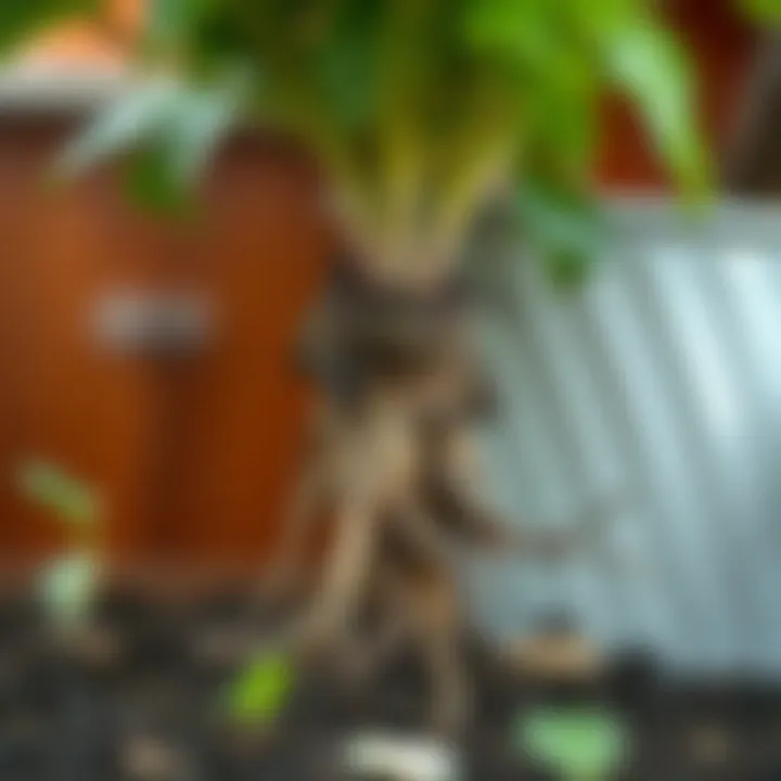 Illustration of root rot in plants