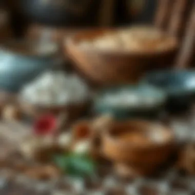 A variety of materials used for bowl making