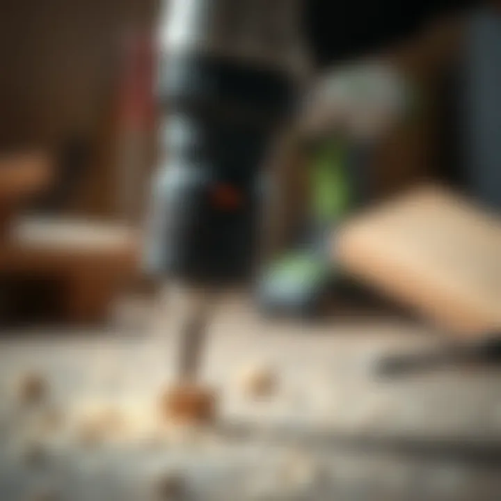 Close-up of a brushless drill in action