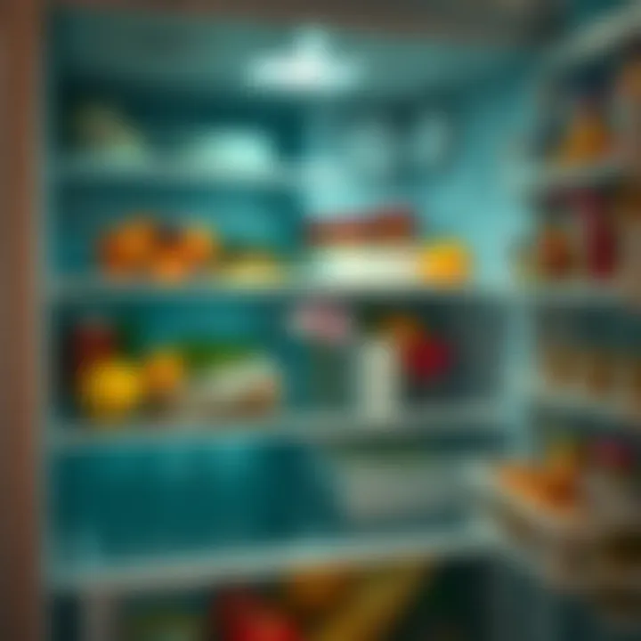 Visual representation of ideal storage conditions in a refrigerator