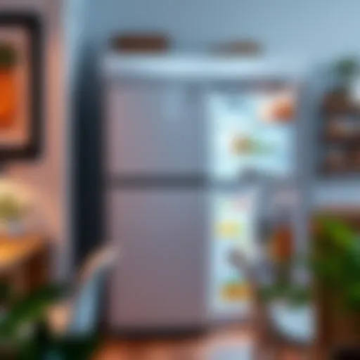 Detailed illustration of refrigerator sizes
