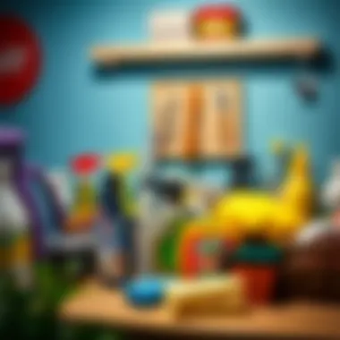 A well-organized cleaning station with tools and solutions for glass cleaning.