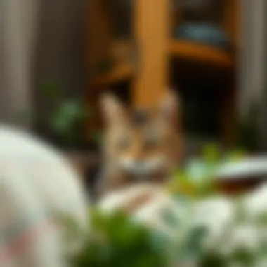 Calm cat resting in a cozy home environment