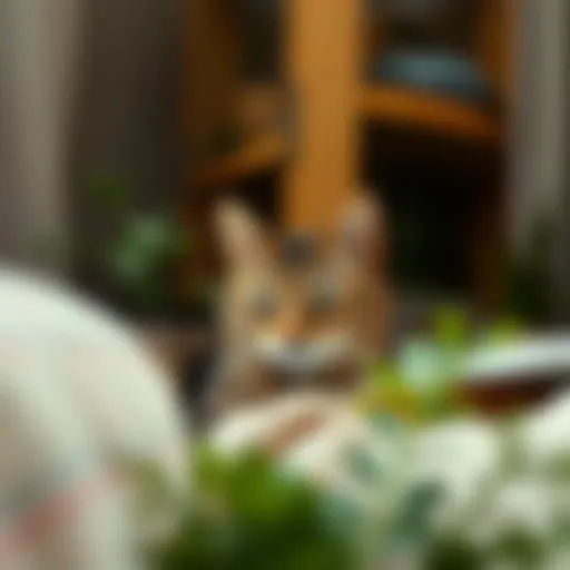 Calm cat resting in a cozy home environment