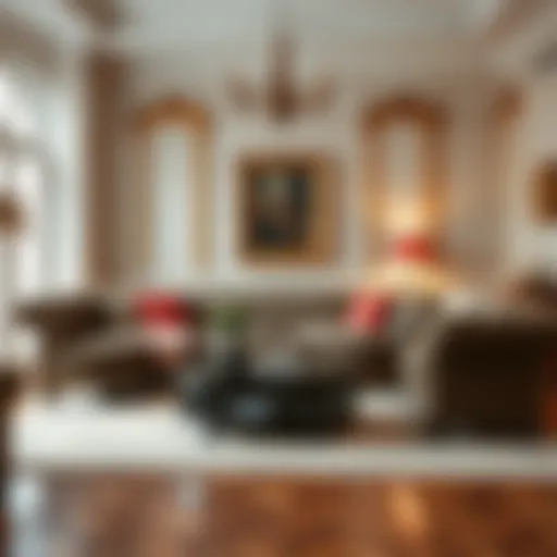 Elegant Chester sofa set in a classic living room