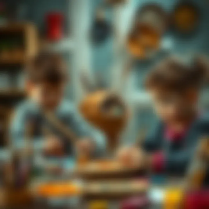 Children engaging in arts and crafts
