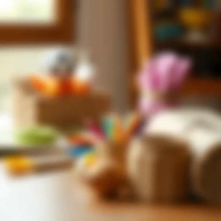 Colorful crafting materials for children