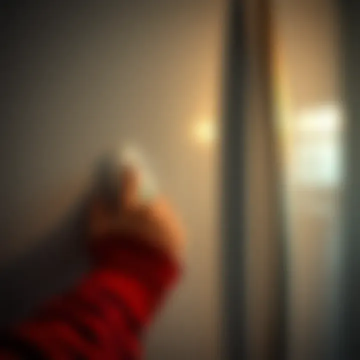 Applying Scratch Repair Solution Application of a scratch repair solution on a refrigerator