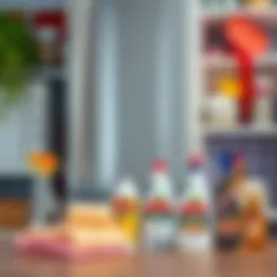 Cleaning supplies for refrigerator maintenance