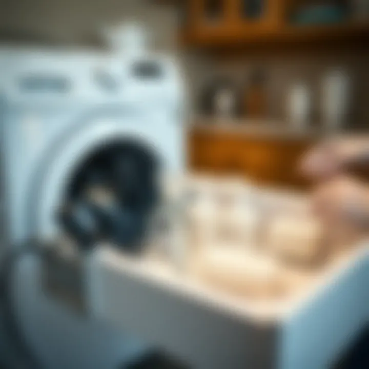 A clean washing machine drawer ready for use