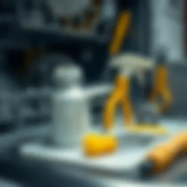 Tools and supplies for cleaning dishwasher components