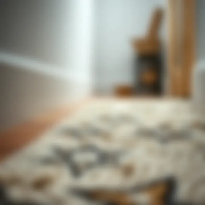 Close-up of hallway rug material and texture