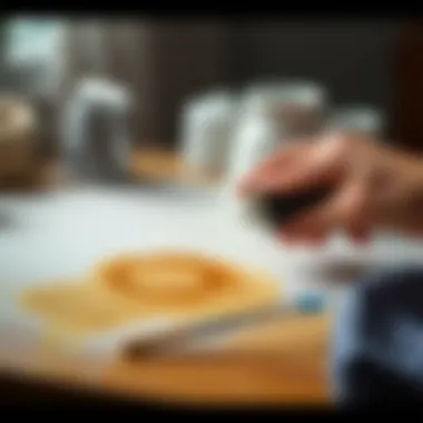 Technique demonstration of coffee stain removal