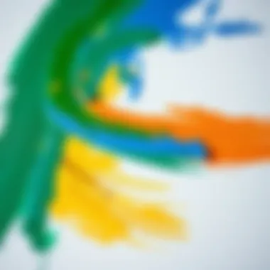 Colorful oil paint brush strokes on canvas