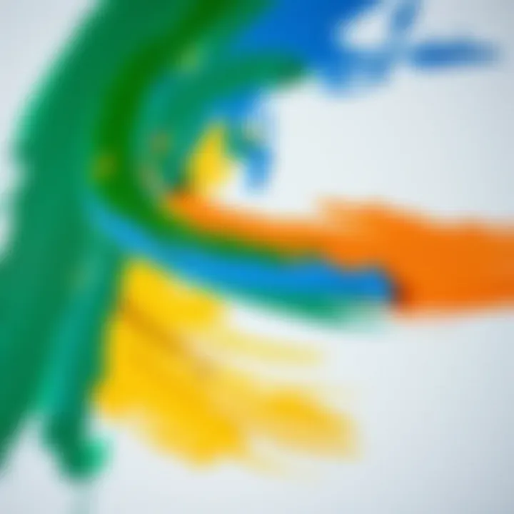 Colorful oil paint brush strokes on canvas