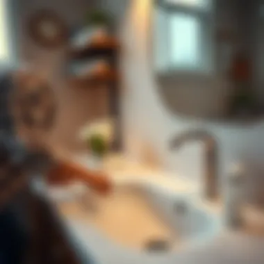 Final touches to a beautifully installed sink