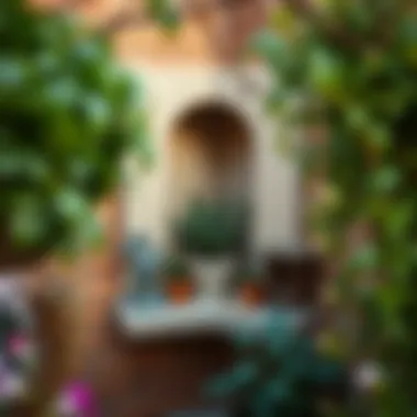 Creative corner niche in a garden setting