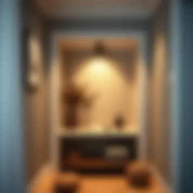 Sophisticated corner niche showcasing lighting design