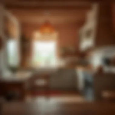 Warm color palette in a country kitchen