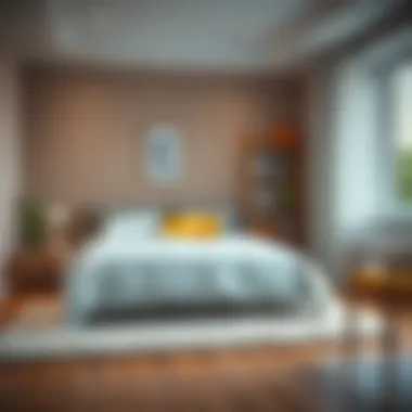 Cozy bedroom with a plush area rug