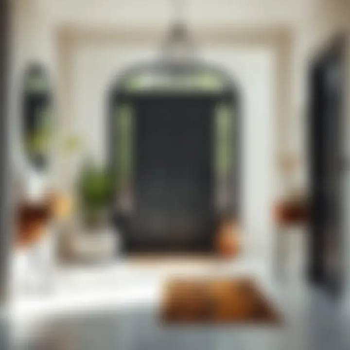 Chic Minimalist Portmanto in a Decorated Entryway Chic entryway featuring a minimalist portmanto and decorative elements